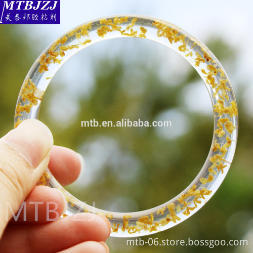 Fashion New Style Dried Flower Epoxy Resin AB Glue Clear and High Quality Bangle and Braclet